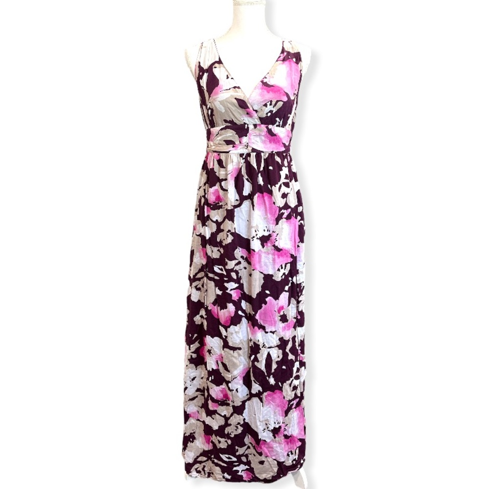 Old Navy floral long maxi dress purple size 6